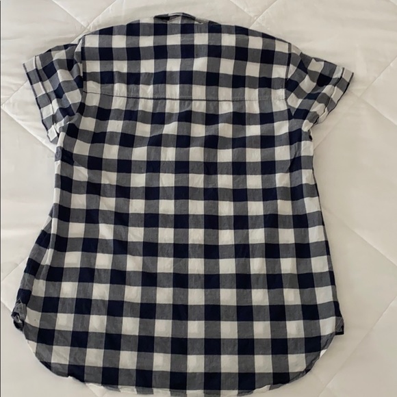 J.Crew Short Sleeve Popover in Navy Bufffalo Check - Picture 3 of 3
